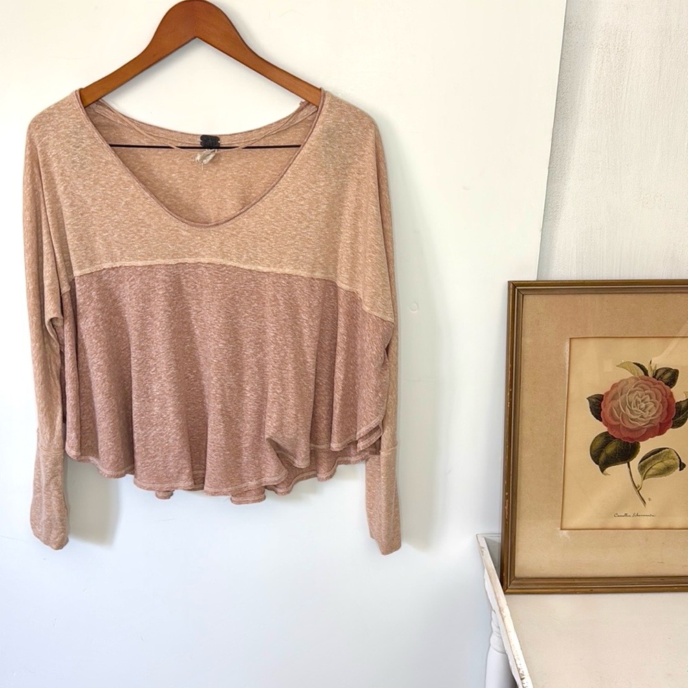 Free People We The Free Cloud Nine Sunset Haze Blush Pullover Top XS
